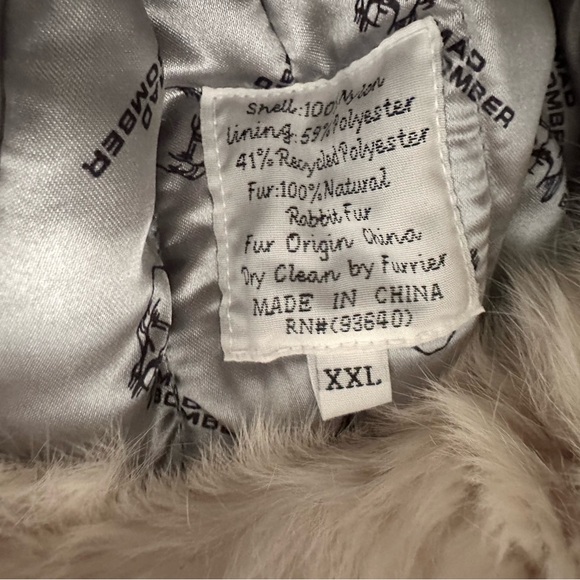 Vintage Mad Bomber Rabbit Fur Hat with Ear Flaps Trooper Hat XXL Unisex - Picture 7 of 9